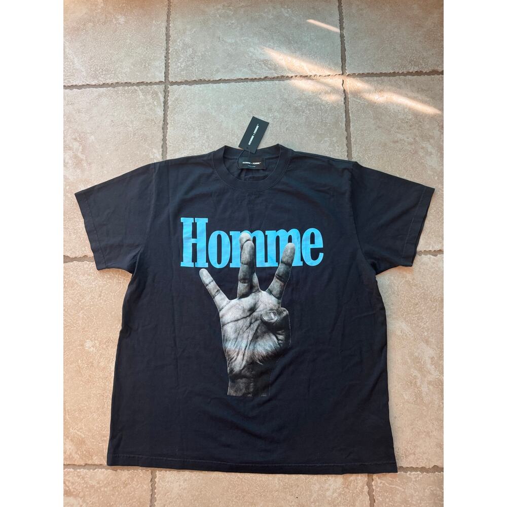 Homme Femme Mens Twisted Fingers Short Sleeve Blue T Shirt NWT SZ 3XL